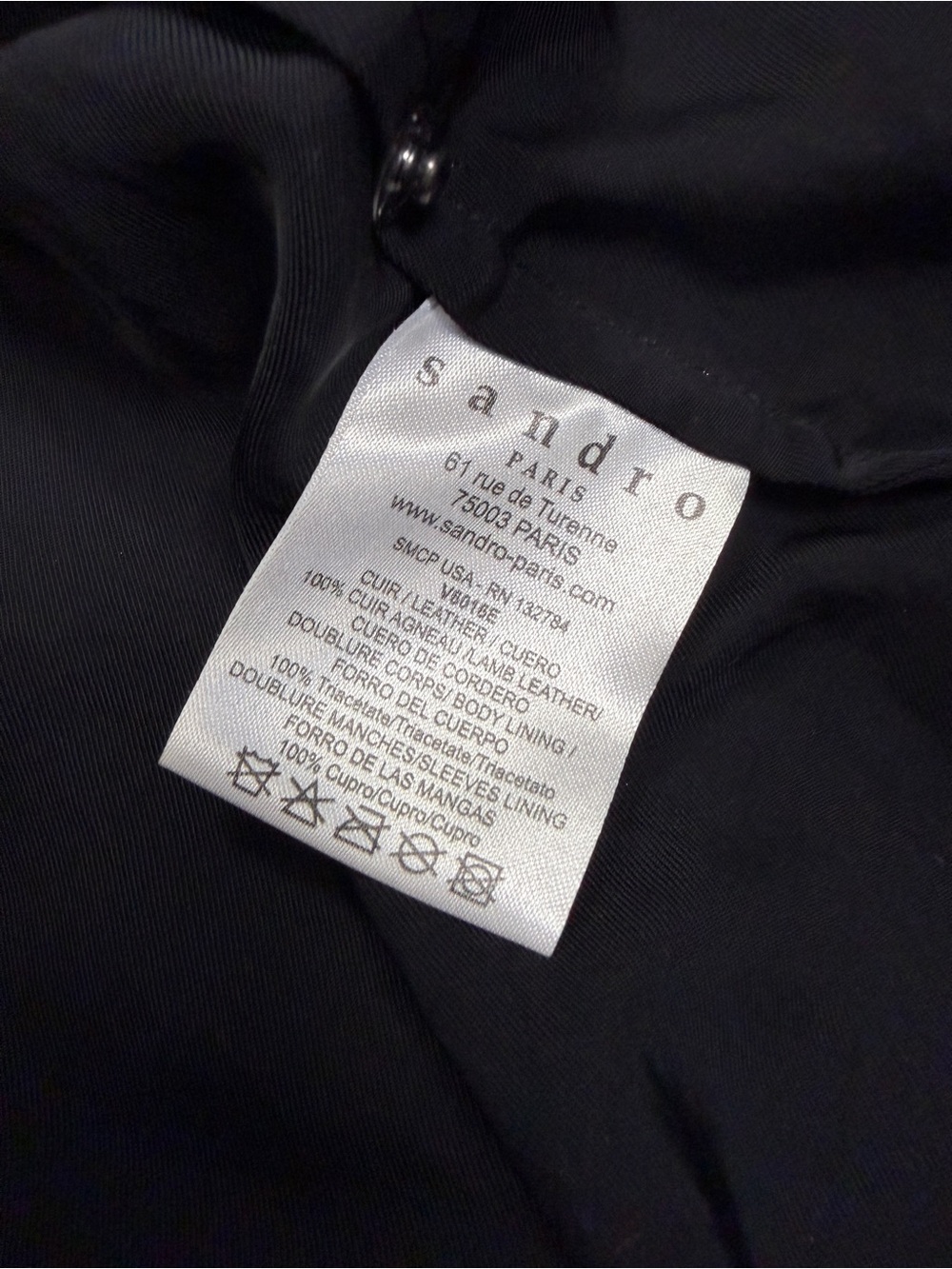 Sandro Paris Black Lamb Leather Cropped Jacket‎ - Size 1 US 4 - Picture 5 of 8